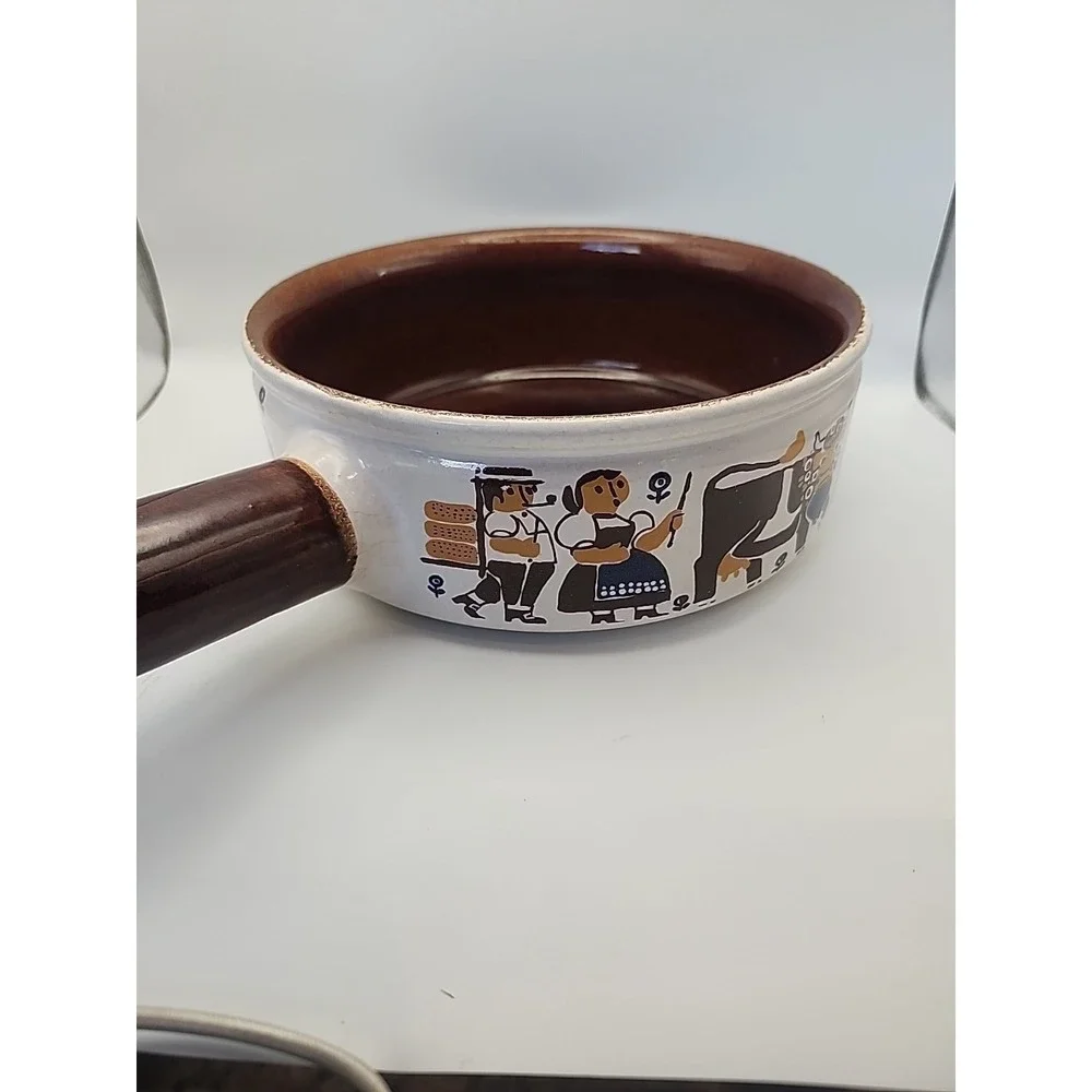 Landert 22 Fondue Pot Swiss Pottery Stoneware MCM 8.5